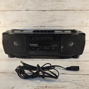 Casio CP50 Vintage AM FM Stereo Cassette Player Recorder Boombox Bass Boost BLK